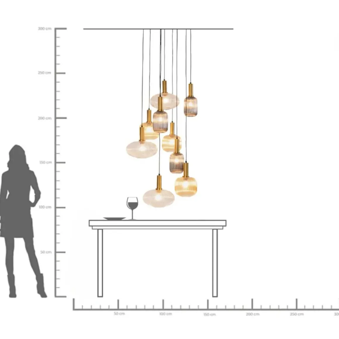 Taklampa Charleston Six - Ø68cm - KARE Design