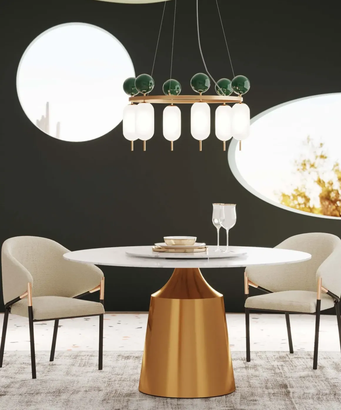 Taklampa Charleston Six - Ø68cm - KARE Design
