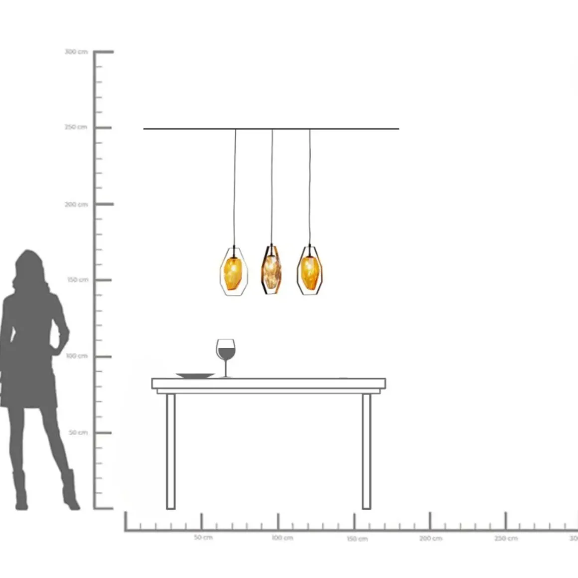 Taklampa Diamond Fever Dining - Svart, 67cm - KARE Design