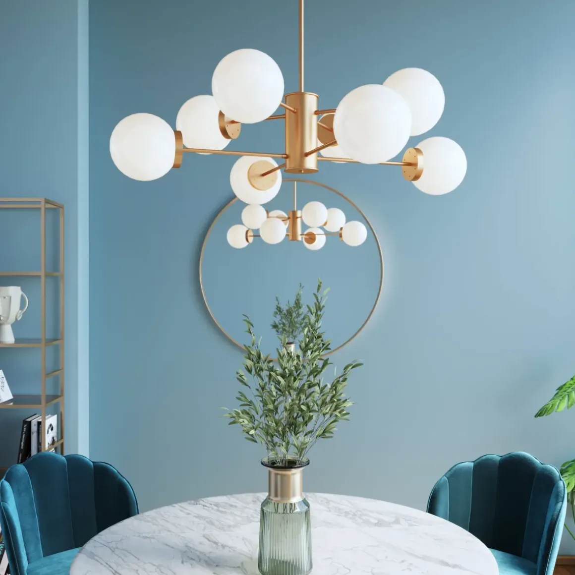 Taklampa Heavenly - Mässing/Vit, Ø98cm - KARE Design