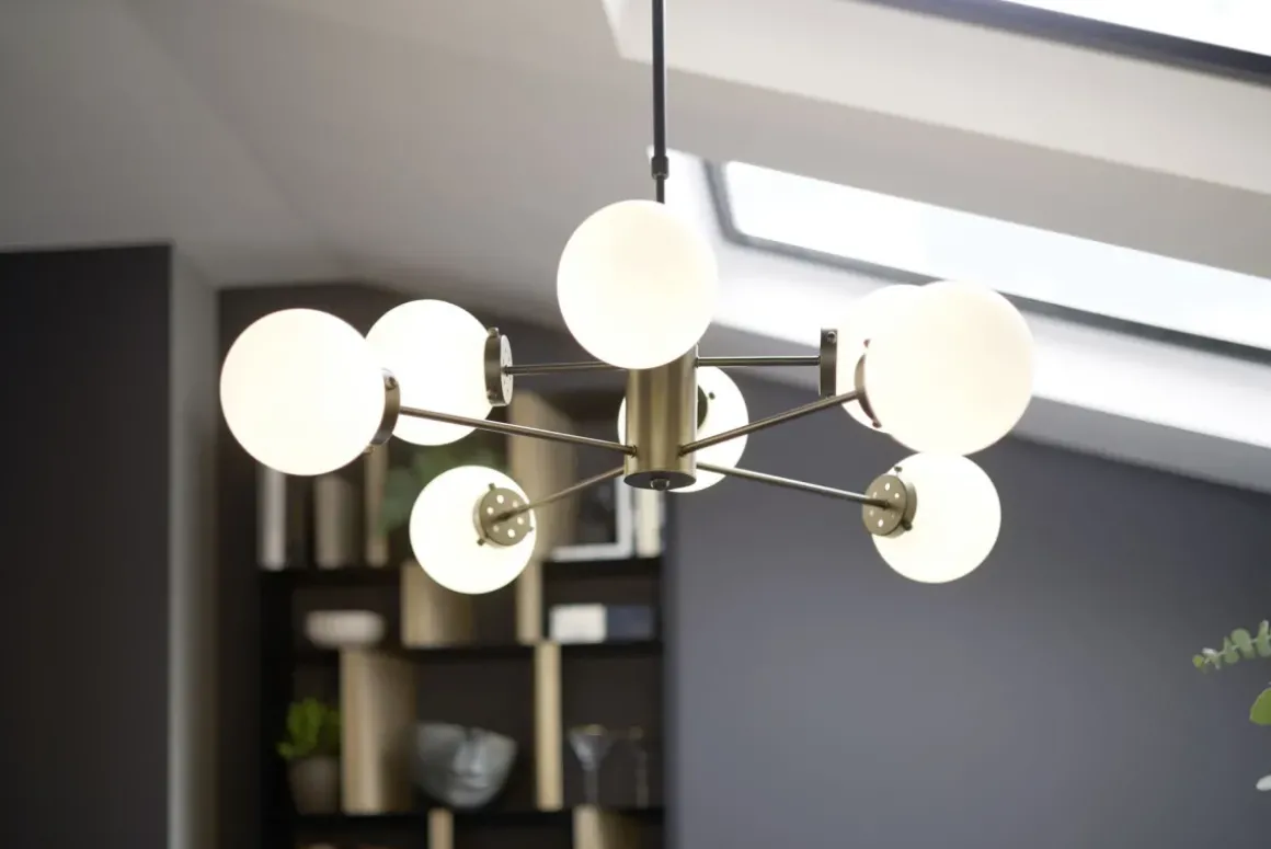Taklampa Heavenly - Mässing/Vit, Ø98cm - KARE Design