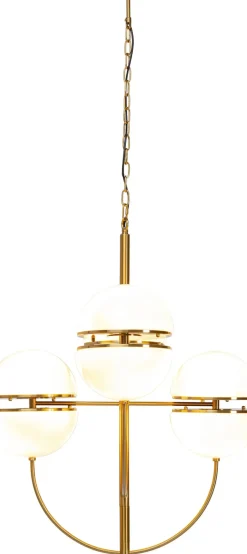 Taklampa Leisha - Mässing/Opalfärgat Glas, 4 Klot - KARE Design