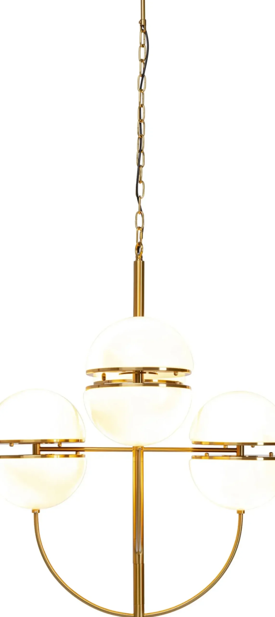 Taklampa Leisha - Mässing/Opalfärgat Glas, 4 Klot - KARE Design