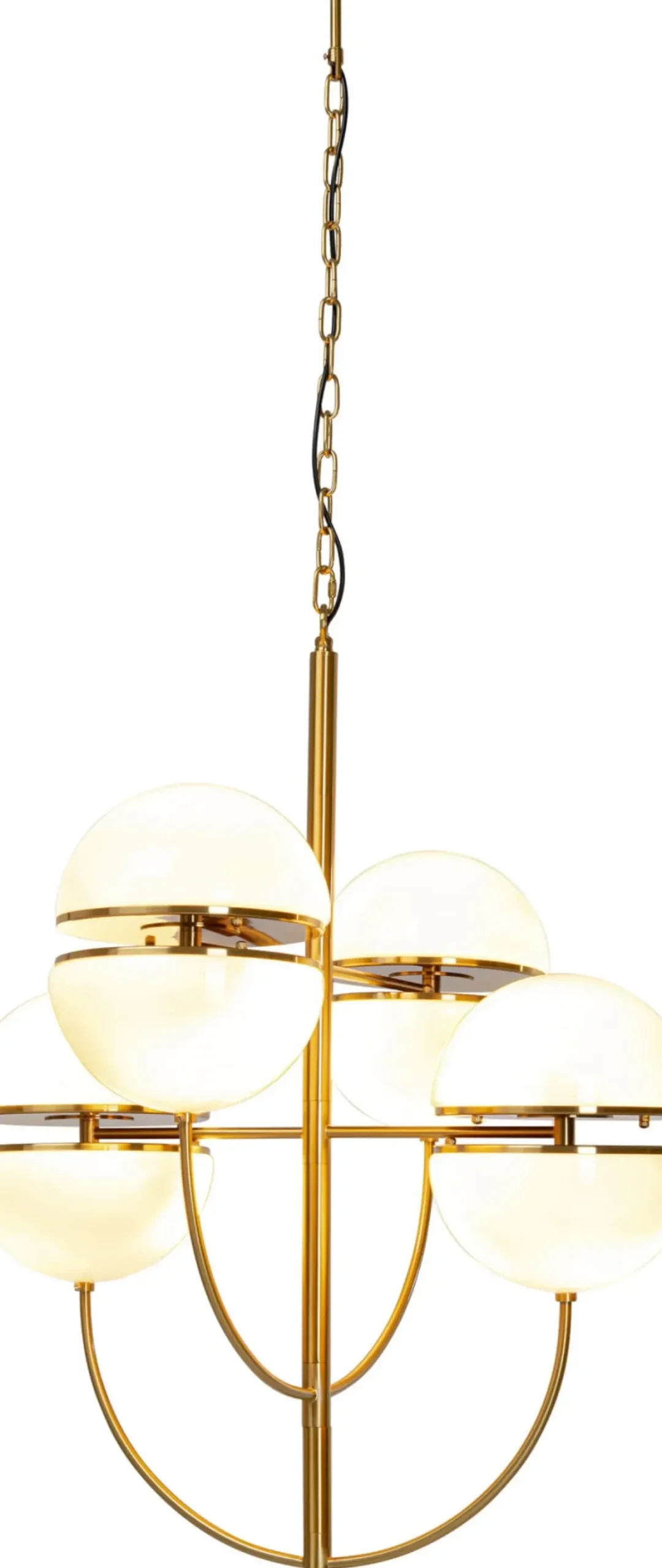 Taklampa Leisha - Mässing/Opalfärgat Glas, 4 Klot - KARE Design