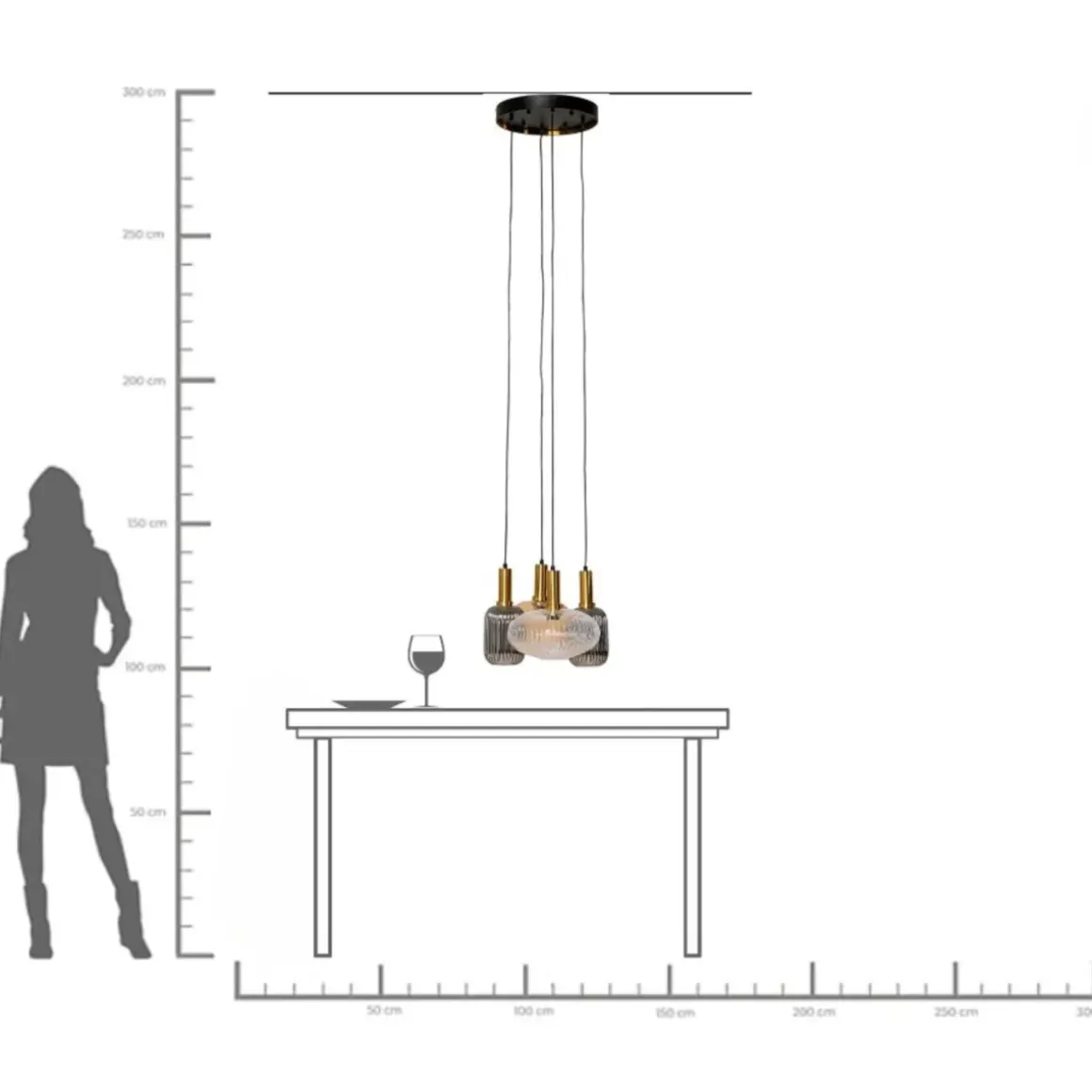 Taklampa Lobby Quattro, Ø50cm - KARE Design