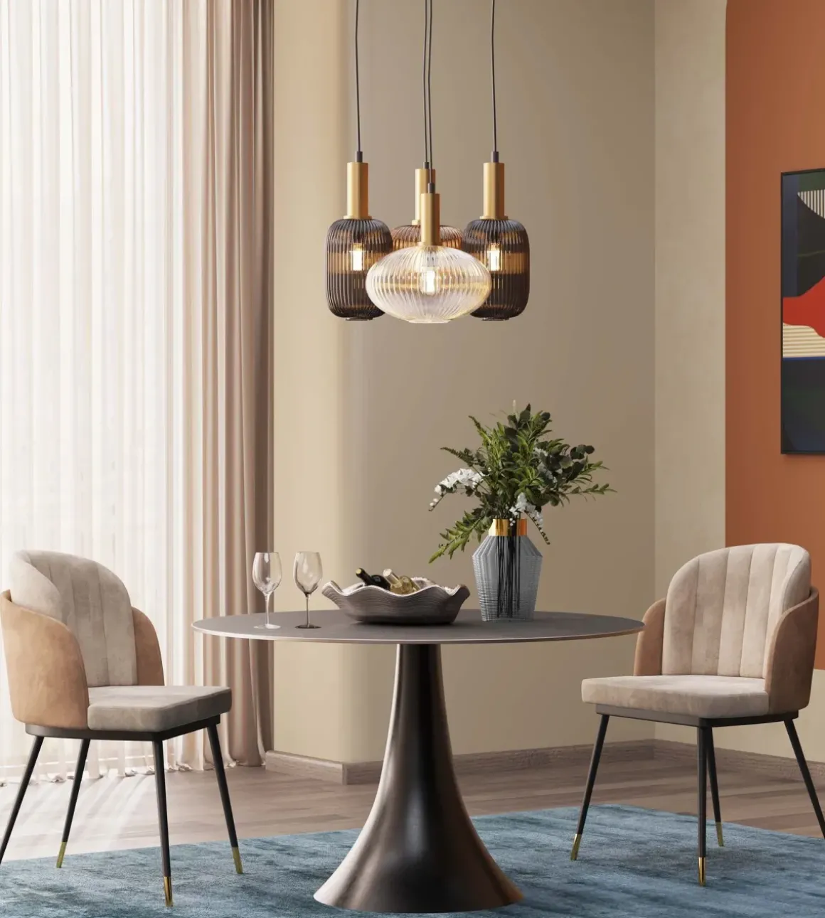 Taklampa Lobby Quattro, Ø50cm - KARE Design