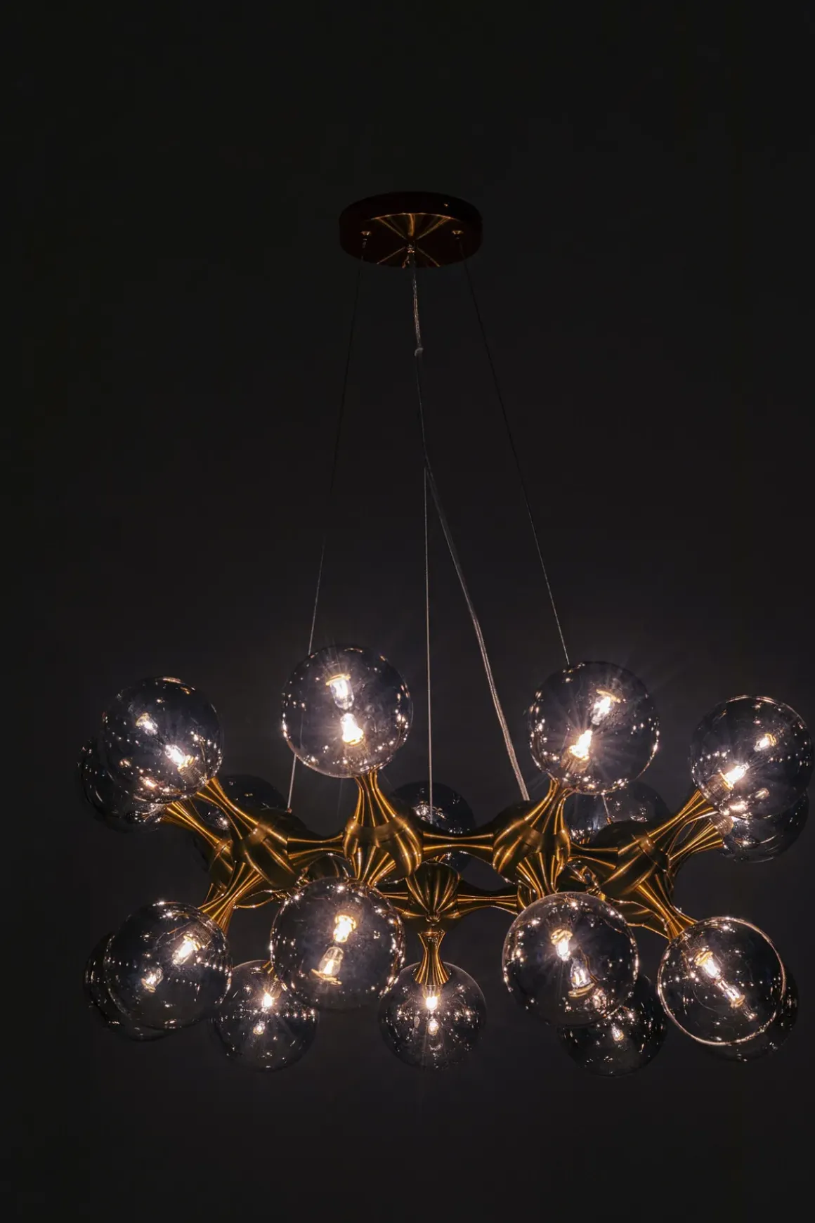 Taklampa Pendel Atomic - Guld/Tonade Glaskupor, Ø74cm - KARE Design
