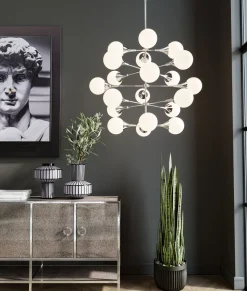 Taklampa Pendel Bulb Fiction - Silver/Vita glasklot, 20st. - KARE Design
