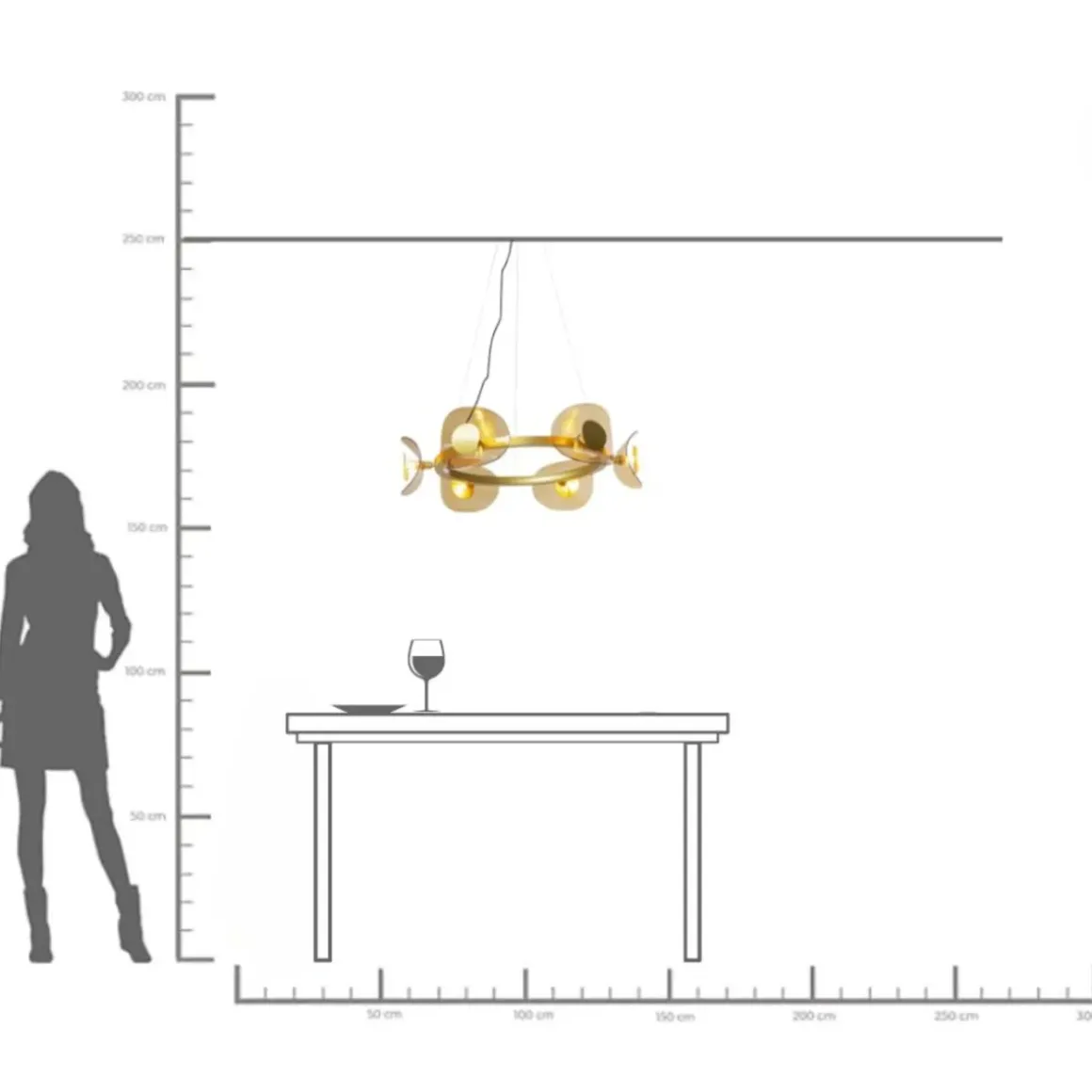 Taklampa Pendel Mariposa - Mässing - KARE Design