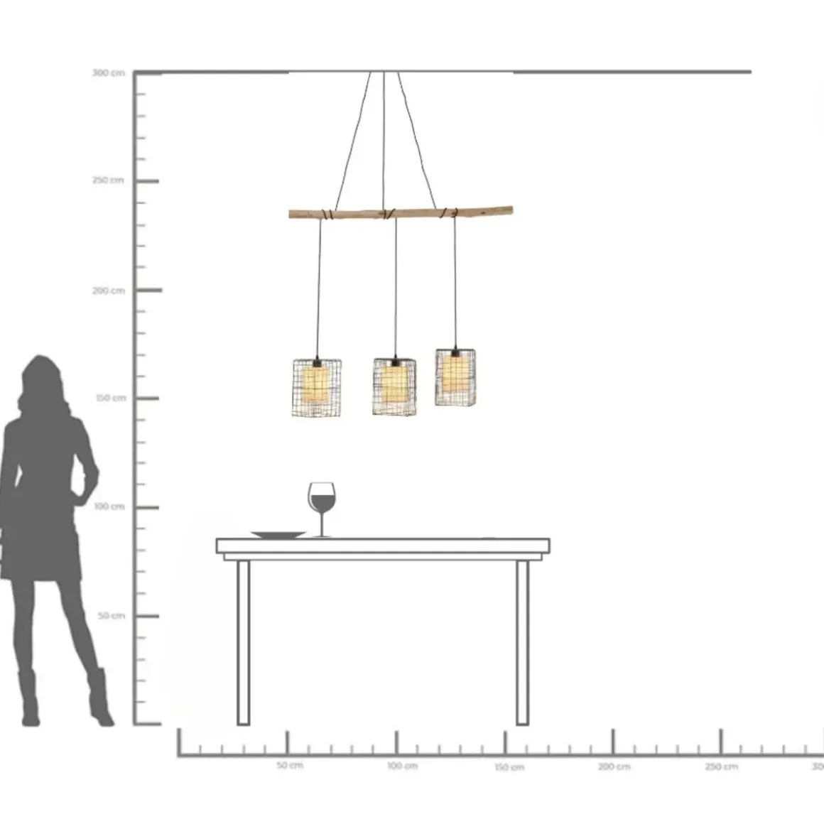 Taklampa Pendel Three Grids - KARE Design