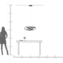 Taklampa Saturn - Svart Ø72cm - KARE Design