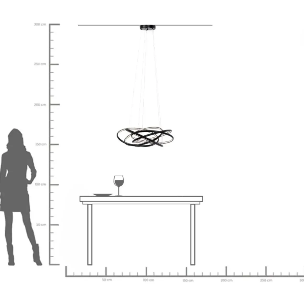 Taklampa Saturn - Svart Ø72cm - KARE Design