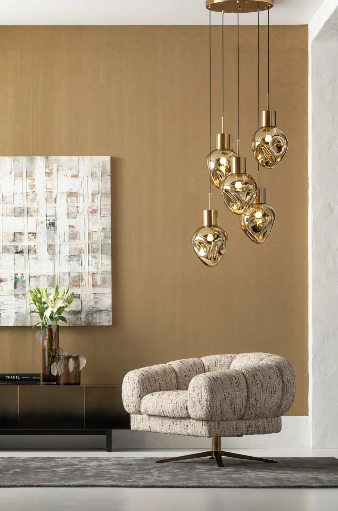 Taklampa Supernova - Pendel Amber Cinque Ø50cm - KARE Design