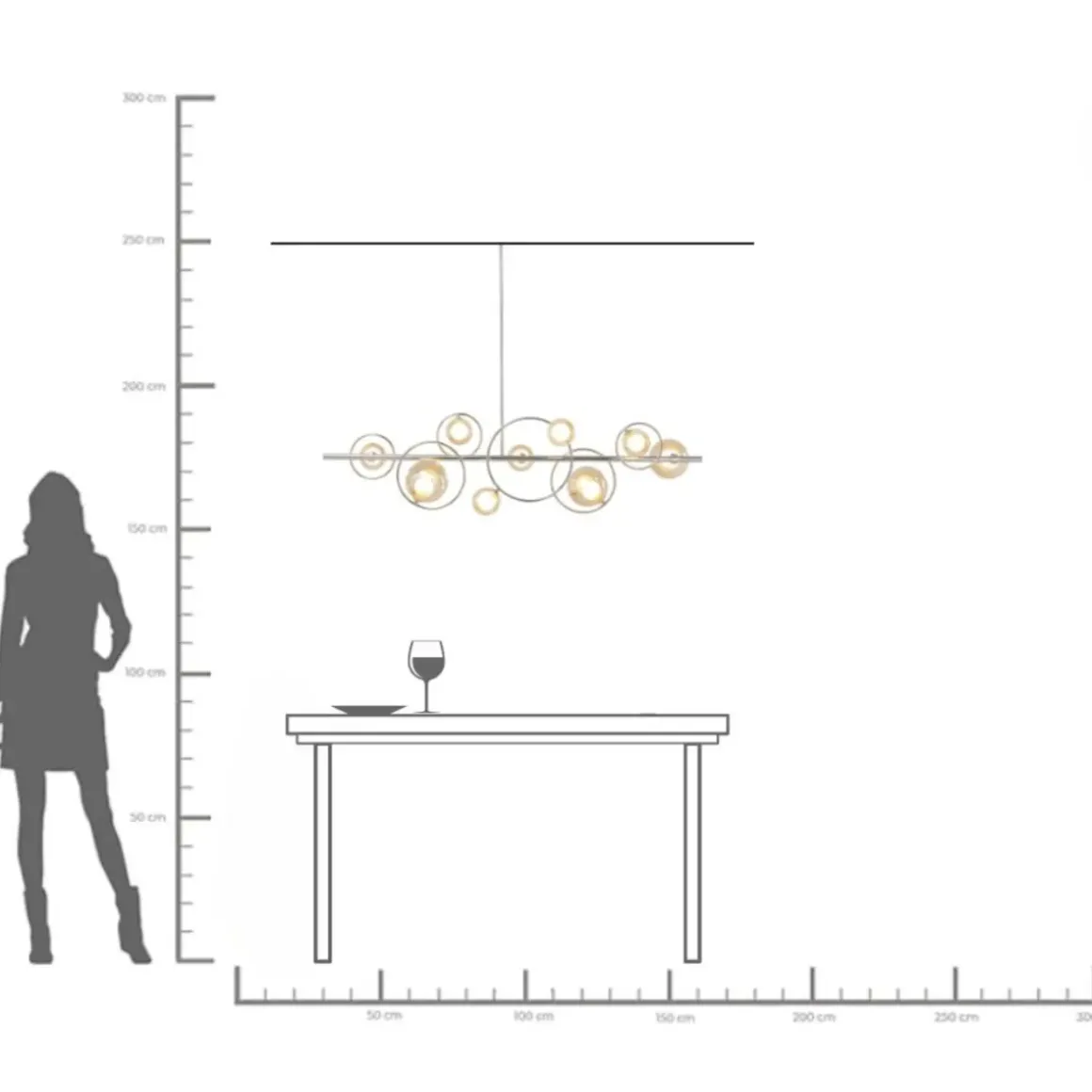 Taklampa Universe - Krom, 110cm - KARE Design