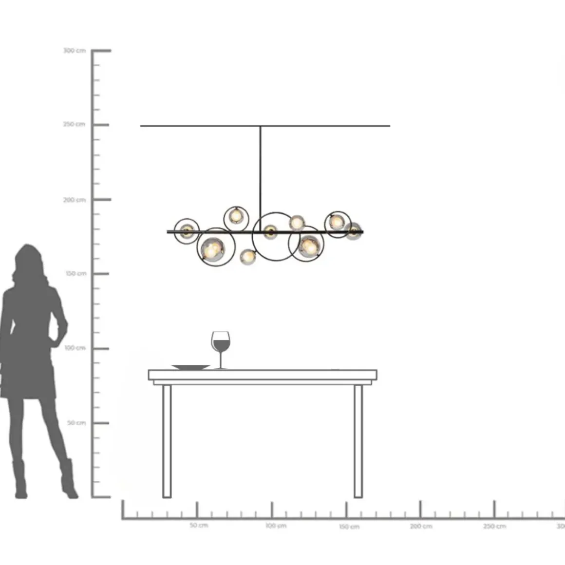 Taklampa Universe - Svart, 110cm - KARE Design