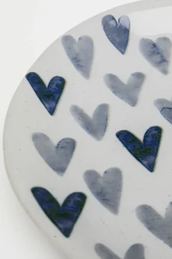 Tallrik Cuori - Vit, Blå, Ø28cm - KARE Design