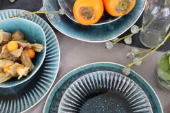 Tallrik Mustique - Glaserat Stengods Aqua Blå-grå, Ø21cm - KARE Design