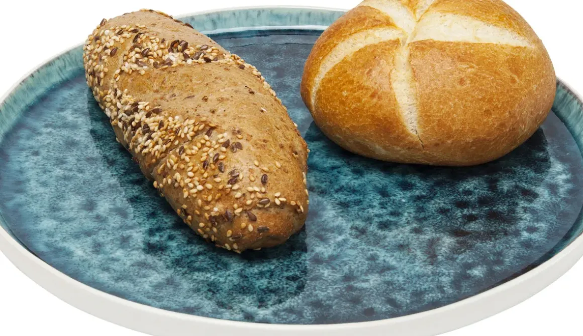 Tallrik Mustique - Glaserat Stengods Aqua Blå, Ø27cm - KARE Design