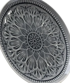 Tallrik Sicilia Mandala Grå Keramik, Ø27 - KARE Design
