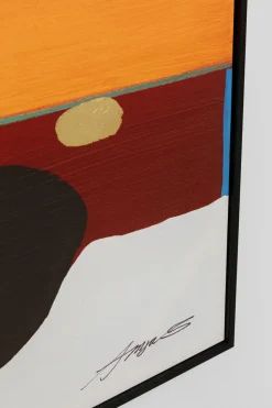 Tavla Abstract Shapes - Orange, 73x143cm - KARE Design