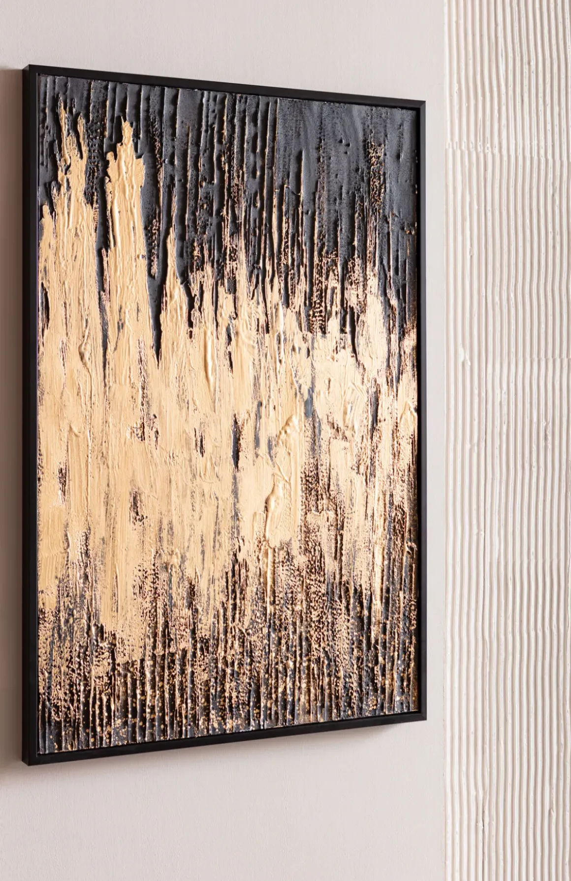 Tavla Abstract Svart - Akryl, 80x120cm - KARE Design
