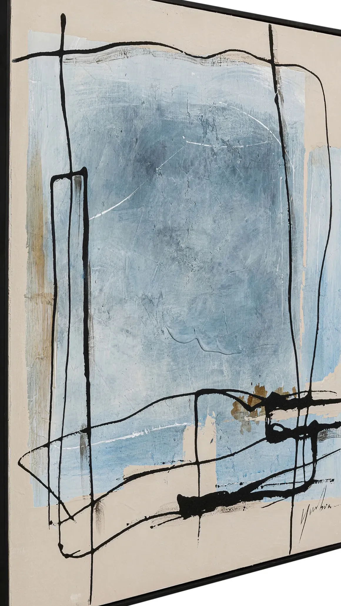 Tavla Dust Abstract Blue - Akryl, 100x100cm - KARE Design