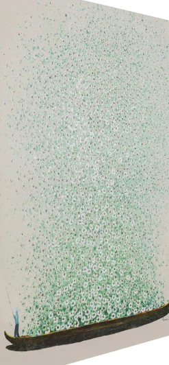Tavla Flower Boat - Beige/Grön, 120x160cm - KARE Design