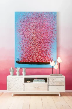 Tavla Flower Boat - Blå/Rosa, 120x160cm - KARE Design