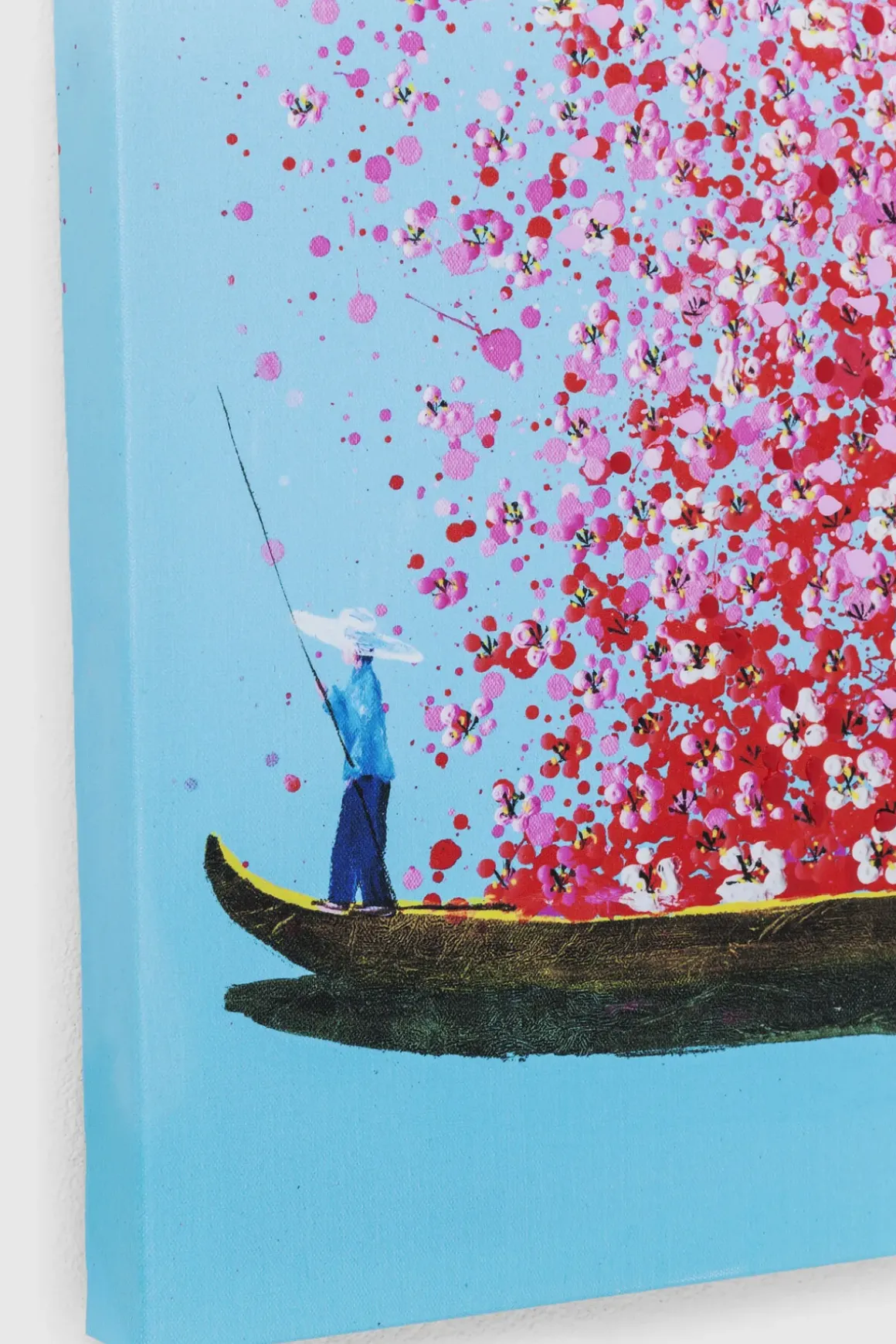 Tavla Flower Boat - Blå/Rosa, 80x100cm - KARE Design