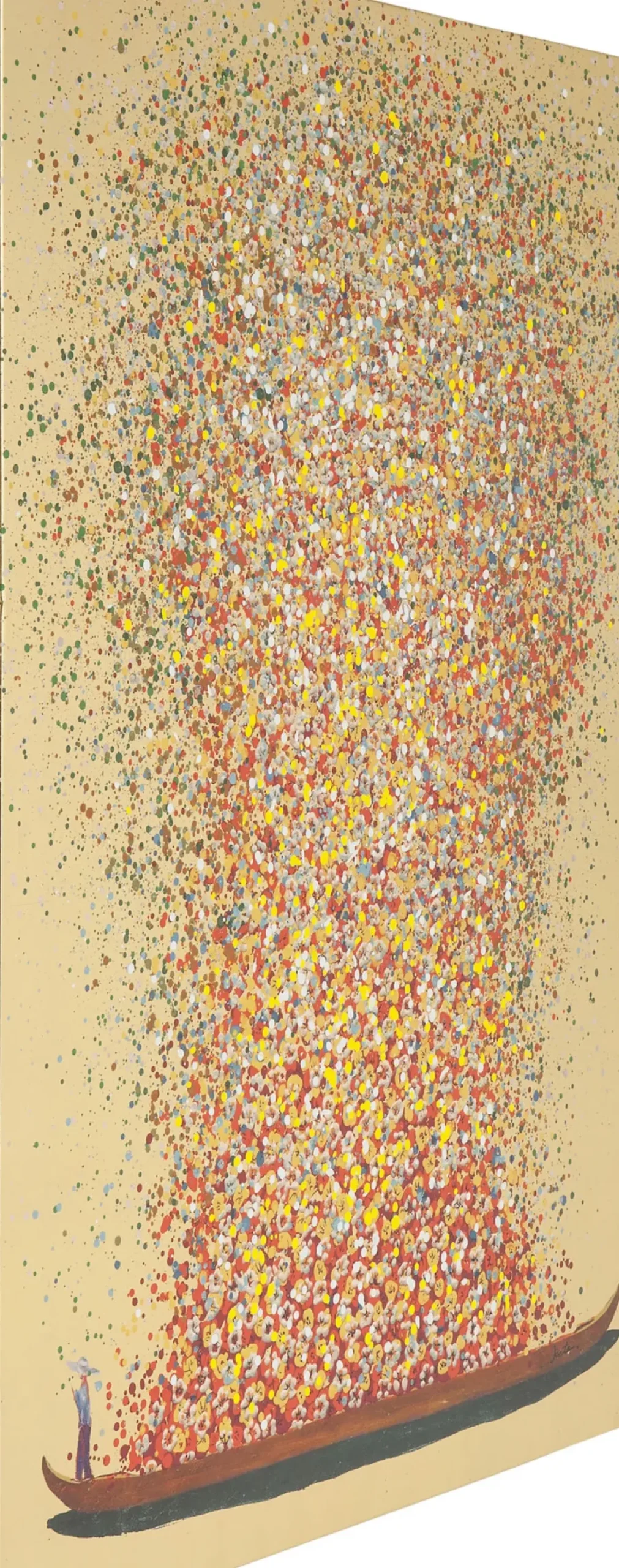 Tavla Flower Boat - Guld/Röd, 80x100cm - KARE Design