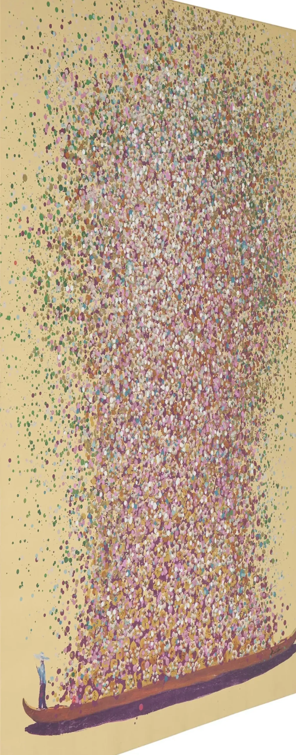 Tavla Flower Boat - Guld/Rosa, 80x100cm - KARE Design