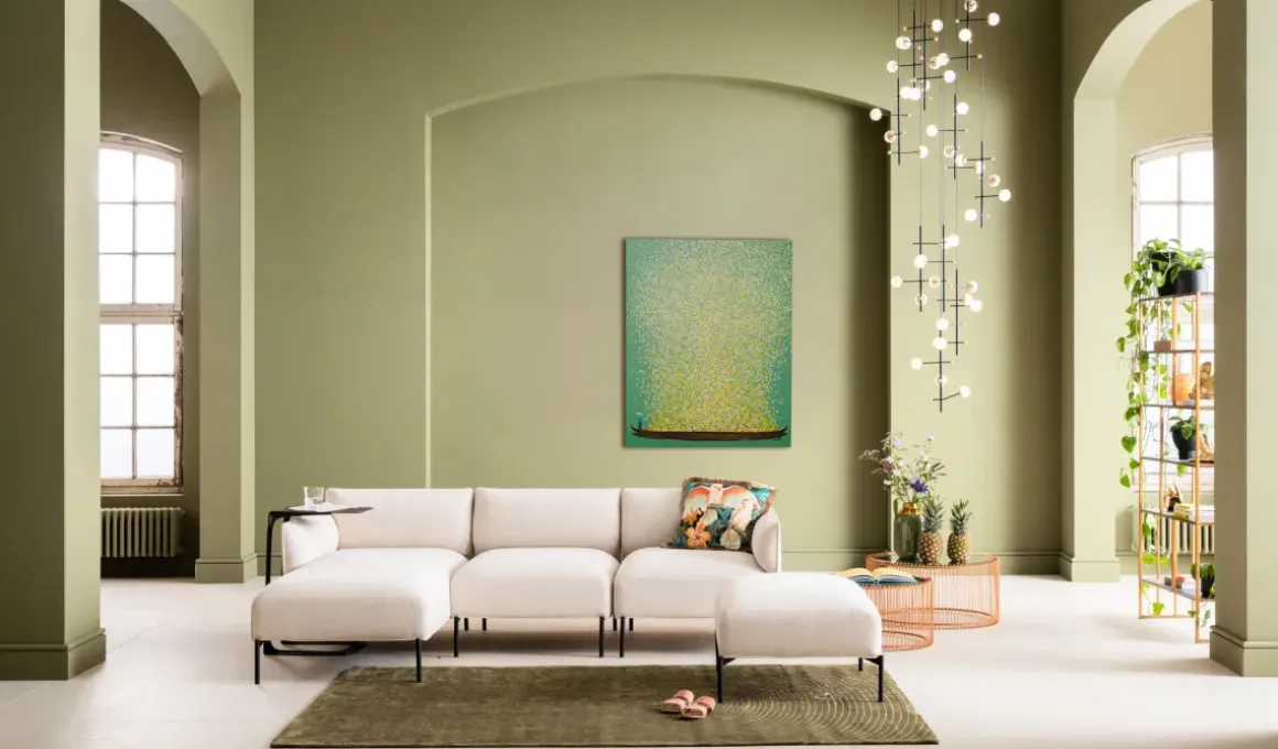 Tavla Flower Boat - Lila/Vit, 80x100cm - KARE Design