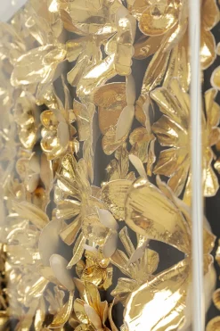 Tavla Flower Guld - 3D Blommor i Djup Plexiram, 80x80cm - KARE Design