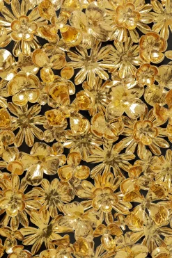 Tavla Flower Guld - 3D Blommor i Djup Plexiram, 80x80cm - KARE Design