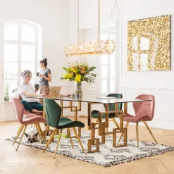 Tavla Flower Guld - 3D Blommor i Djup Plexiram, 120x120cm - KARE Design