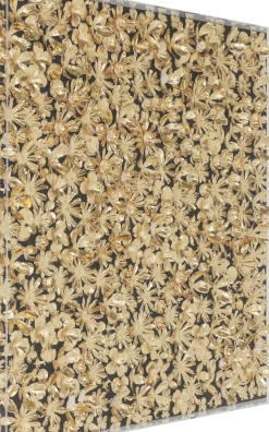 Tavla Flower Guld - 3D Blommor i Djup Plexiram, 120x120cm - KARE Design