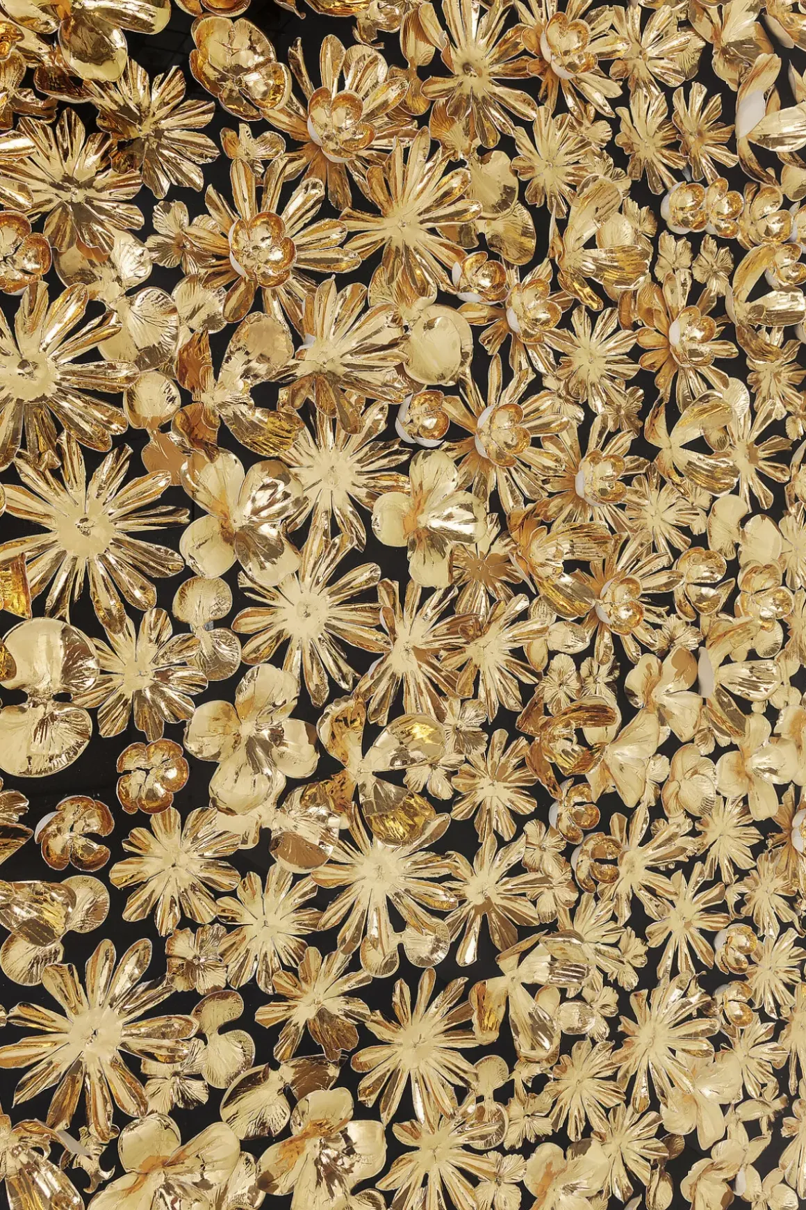 Tavla Flower Guld - 3D Blommor i Djup Plexiram, 120x120cm - KARE Design