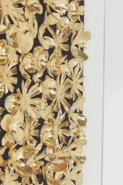 Tavla Flower Guld - 3D Blommor i Djup Plexiram, 120x120cm - KARE Design