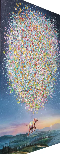 Tavla Flying Elephant At Night - Canvas, 160x120cm - KARE Design