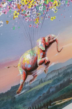 Tavla Flying Elephant At Night - Canvas, 160x120cm - KARE Design