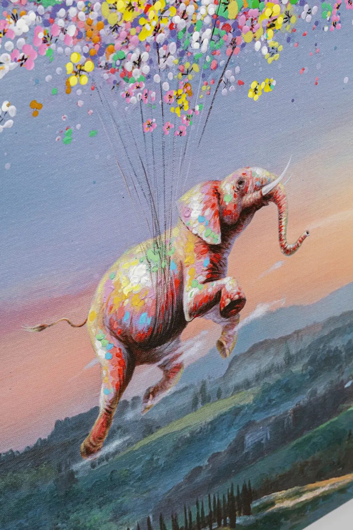 Tavla Flying Elephant At Night - Canvas, 160x120cm - KARE Design
