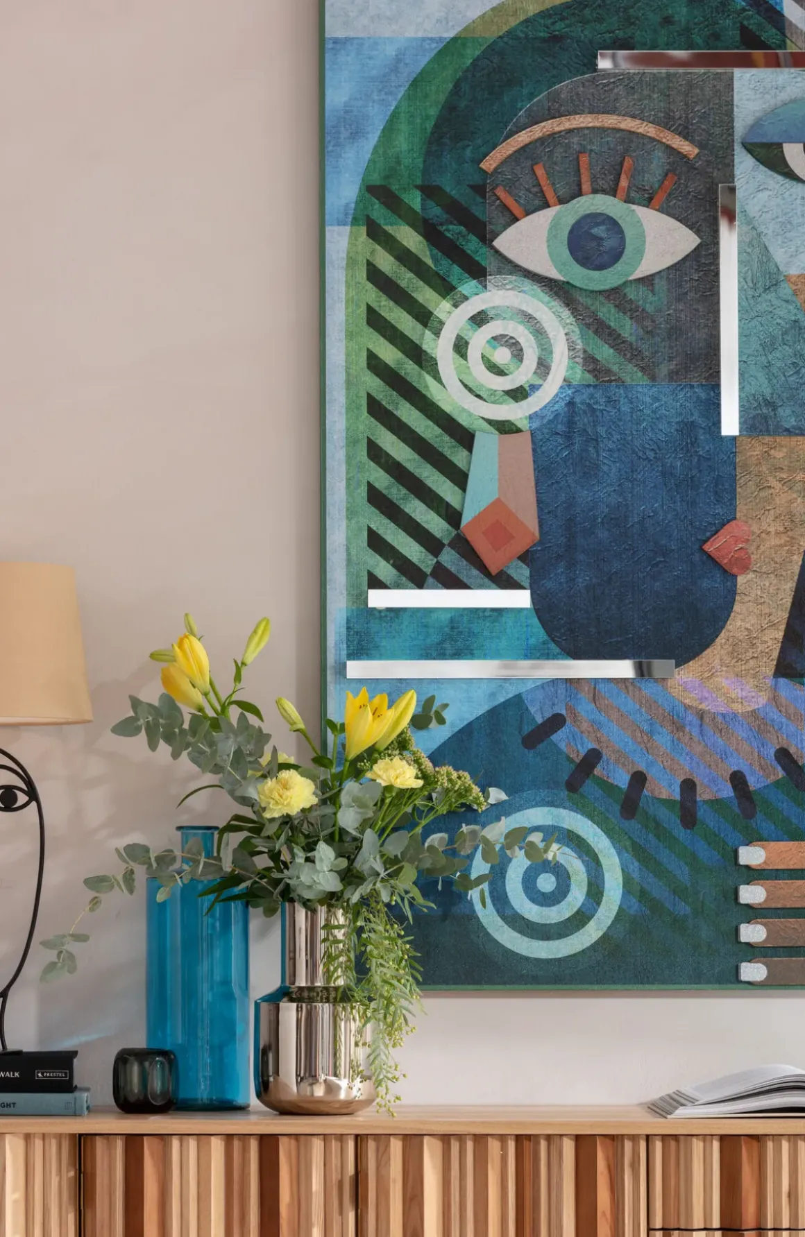 Tavla Geometric Woman - Papperskonst, 100x150cm - KARE Design