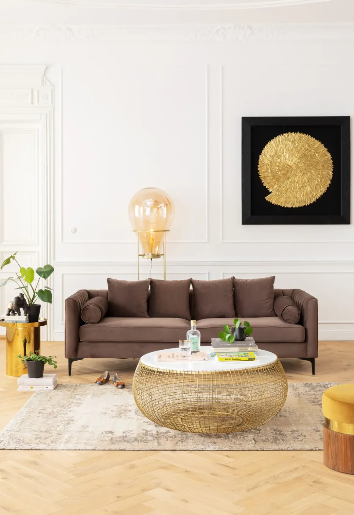 Tavla Golden Snail - Guld, 120x120cm - KARE Design
