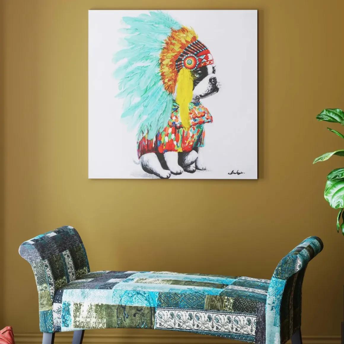Tavla Headdress Dog, 80x80cm - KARE Design