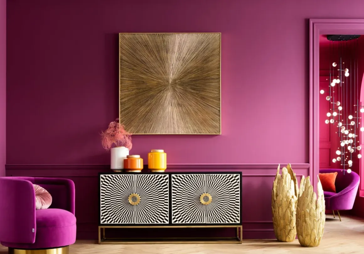 Tavla Illumino - Struktur i Matt Guldfinish, 120x120cm - KARE Design