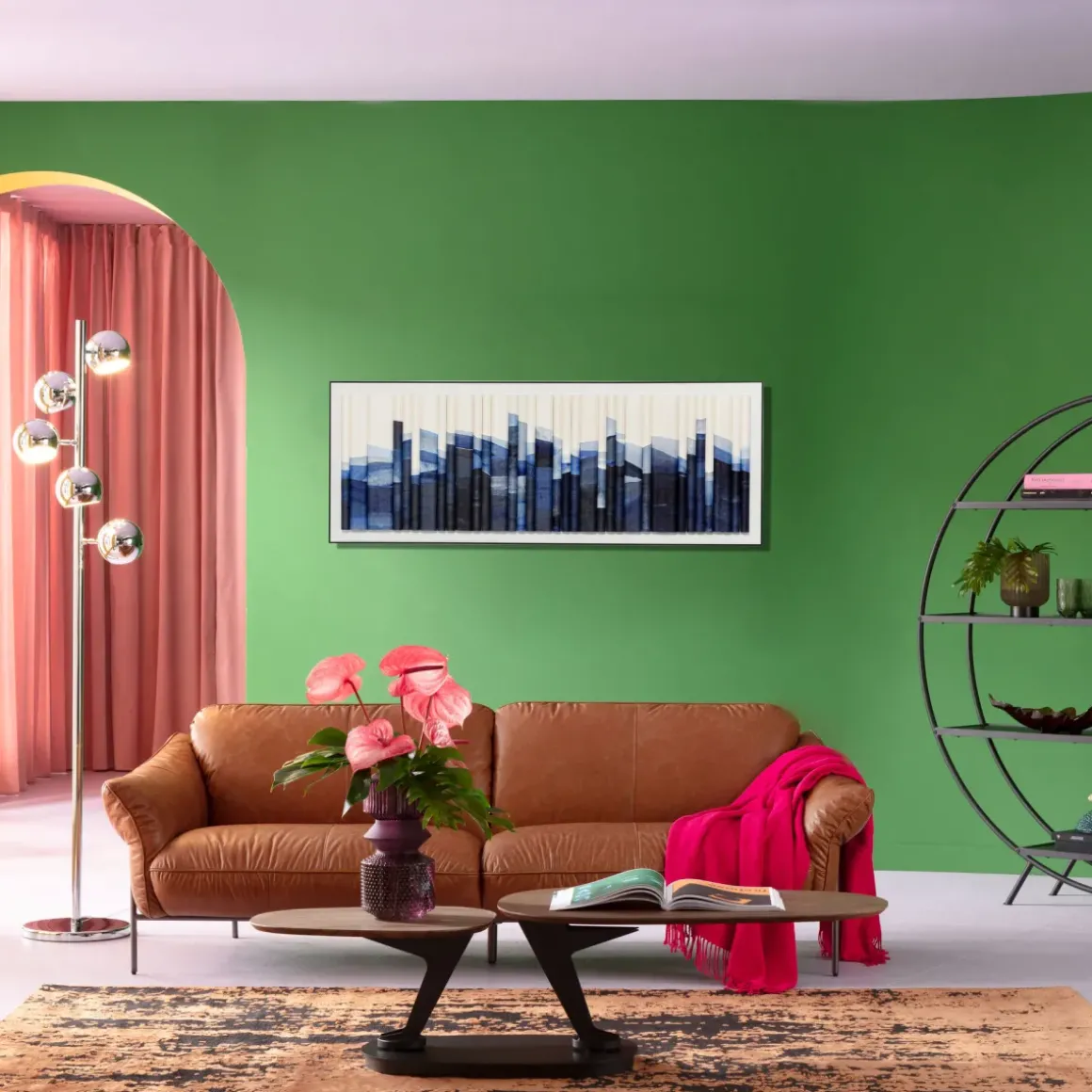 Tavla Shadow Skyline - Blå, 160x60cm - KARE Design