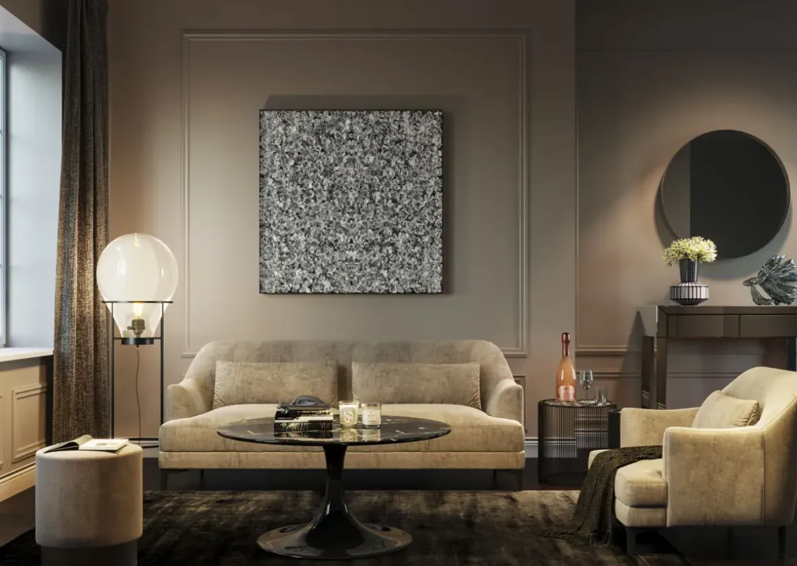 Tavla Silver Flower, 100x100cm - KARE Design