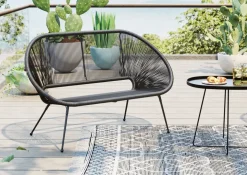 Trädgårdsbänk Acapulco - Svart, 121cm - KARE Design
