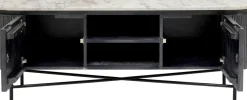 Tv-Bänk Glenn - Mörkgrå Trästruktur/Marmor, 54x150cm - KARE Design