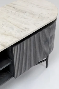 Tv-Bänk Glenn - Mörkgrå Trästruktur/Marmor, 54x150cm - KARE Design